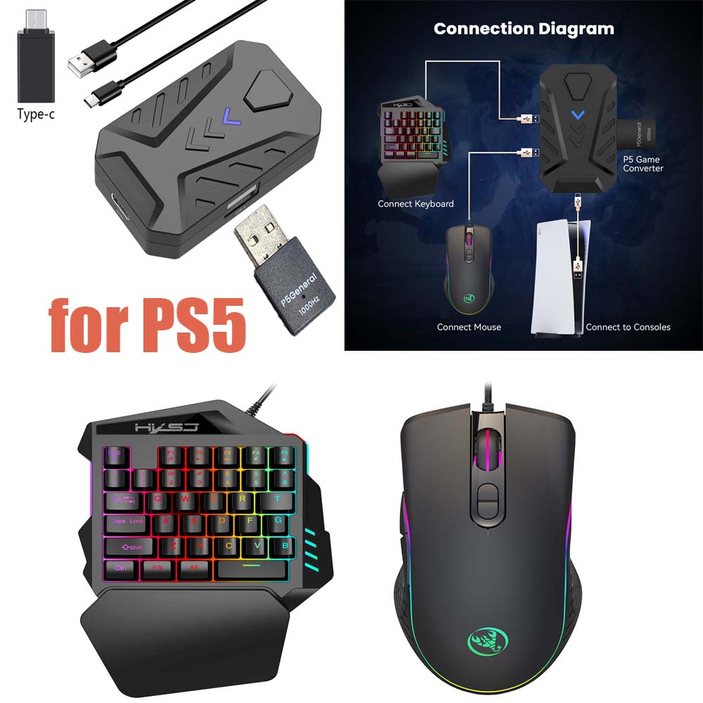Gaming Console Usb - for PS5 Gaming Keyboard Mouse Combo