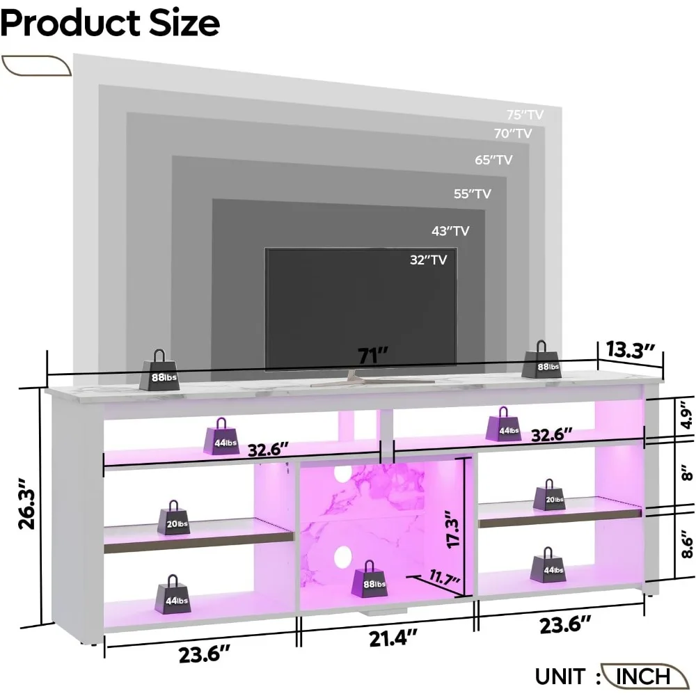 TV Stand for 75 inch TV, Tall  - Gaming Console Tv Stand 리뷰 및 가격