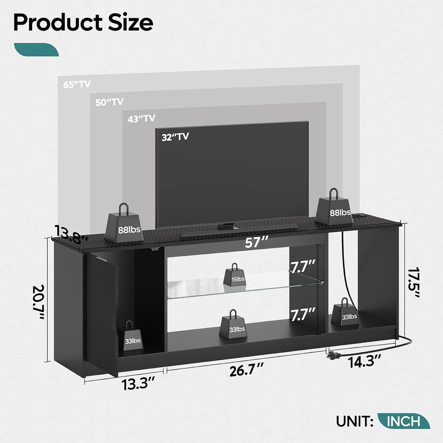 TV Stand with Power Outlets Ga - Gaming Console Tv Stand 리뷰 및 가격
