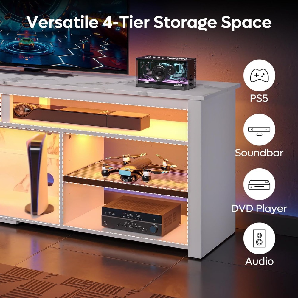 TV Stand for 75 inch TV, Tall  - Gaming Console Tv Stand 리뷰 및 가격