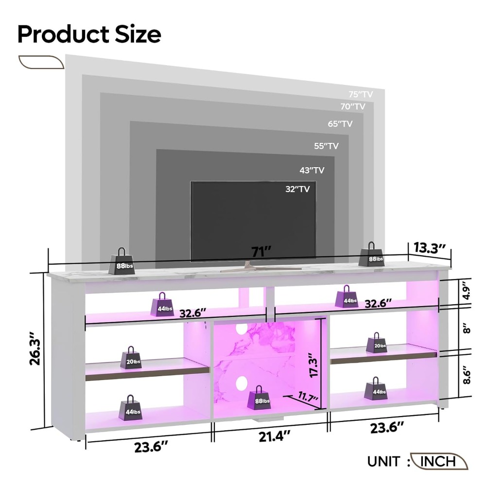 TV Stand for 75 inch TV, Tall  - Gaming Console Tv Stand 리뷰 및 가격