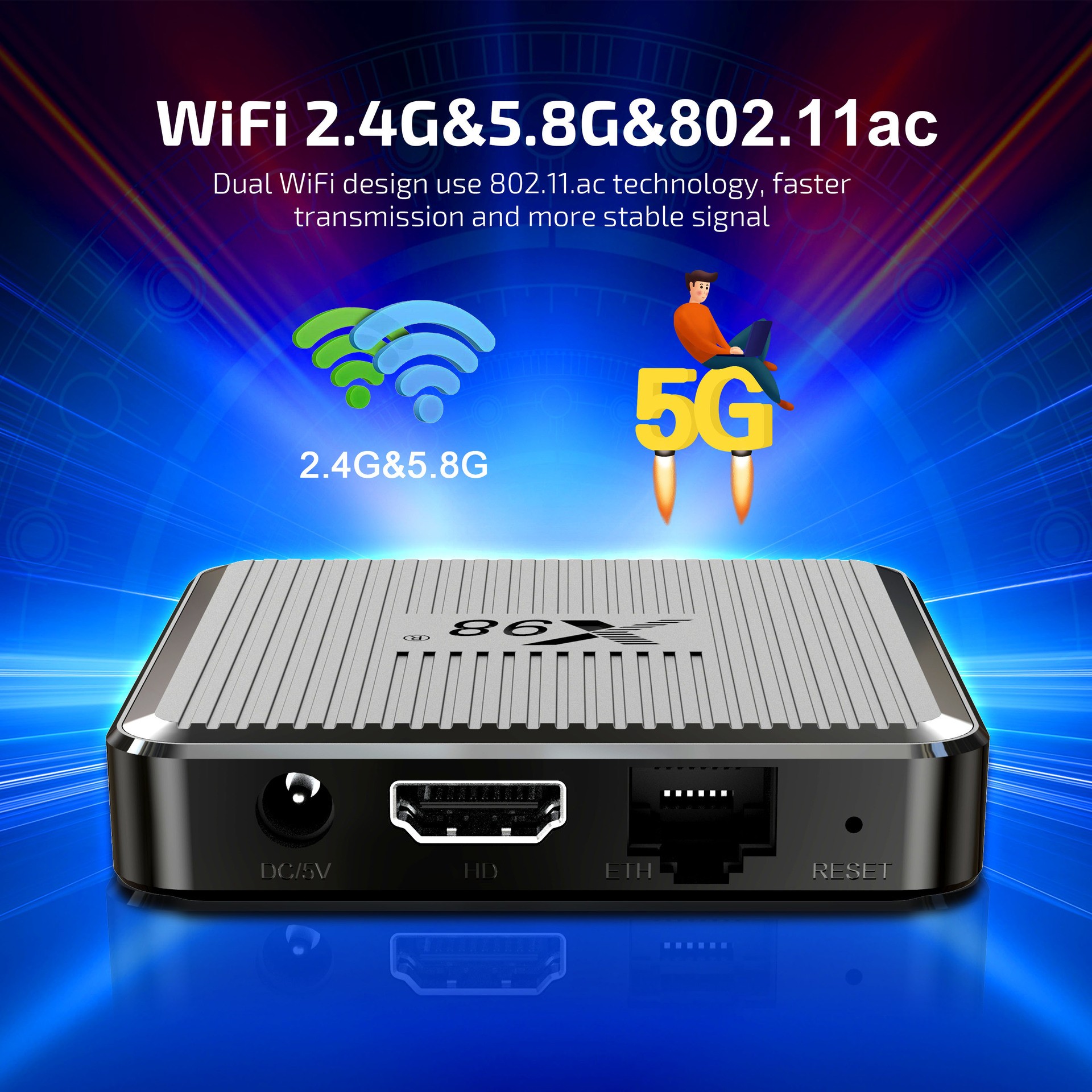 X98Q Smart TV Box AV1 Amlogic  - Gaming Console Tv Stand 리뷰 및 가격