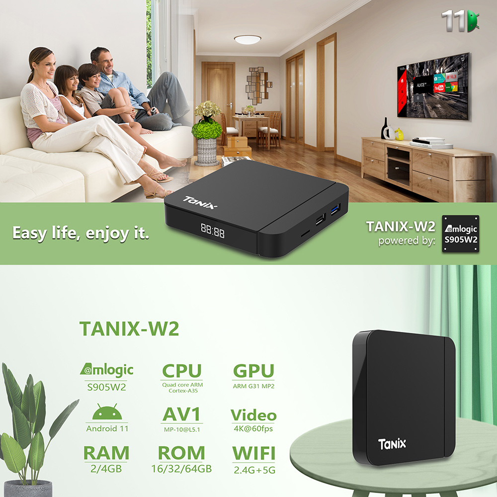 Tanix W2 Smart TV Box Android  - Gaming Console Tv Stand 리뷰 및 가격
