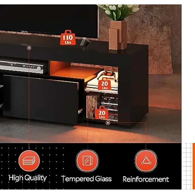Wood TV Console With 2 Storage - Gaming Console Tv Stand 리뷰 및 가격